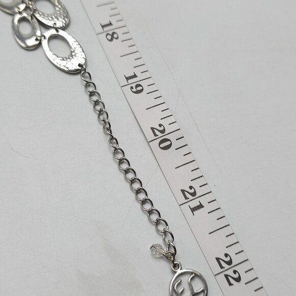 Erica Lyons Statement Silver Tone Oval Link Necklace With Adjustable Chain - Picture 6 of 6